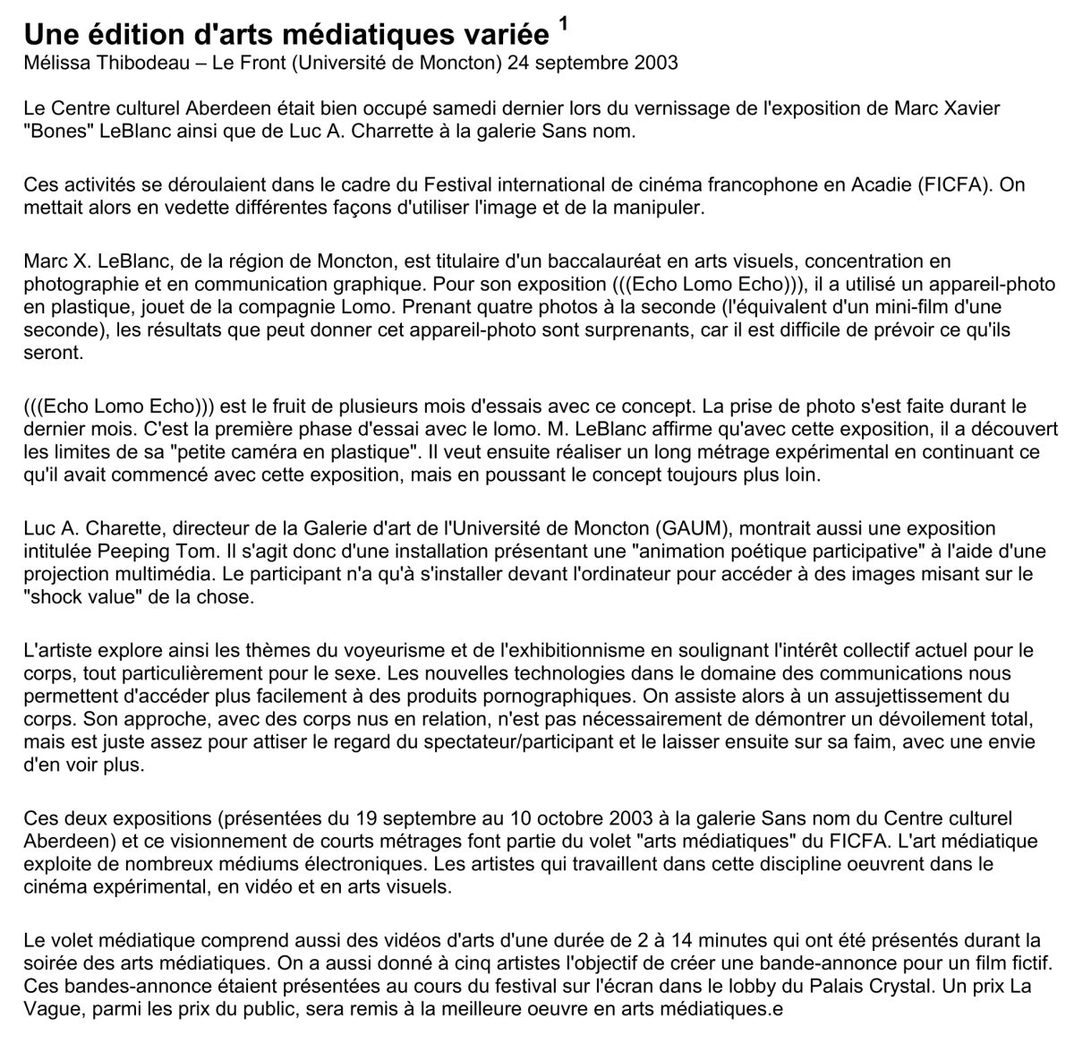 Communiqué de presse