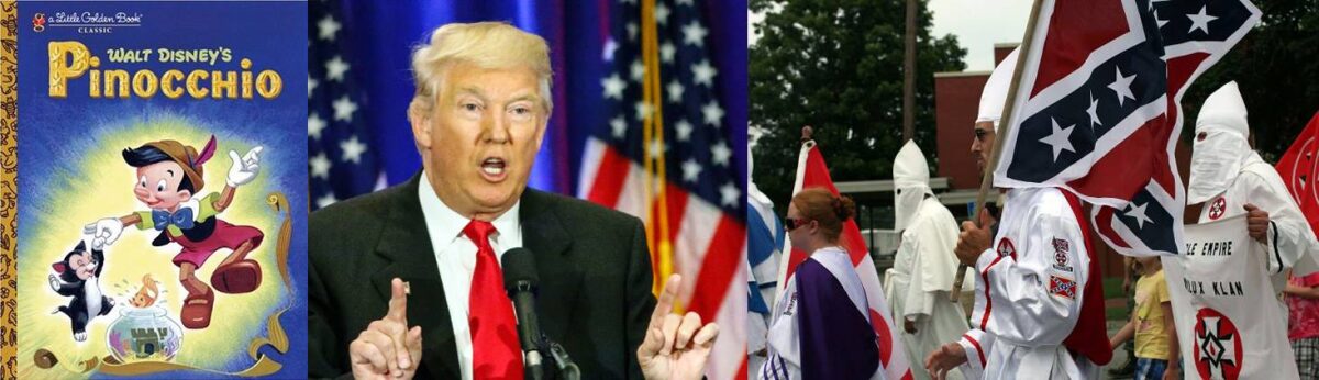 D'après Pinocchio / After Pinocchio: "White Supremacism - LIAR".