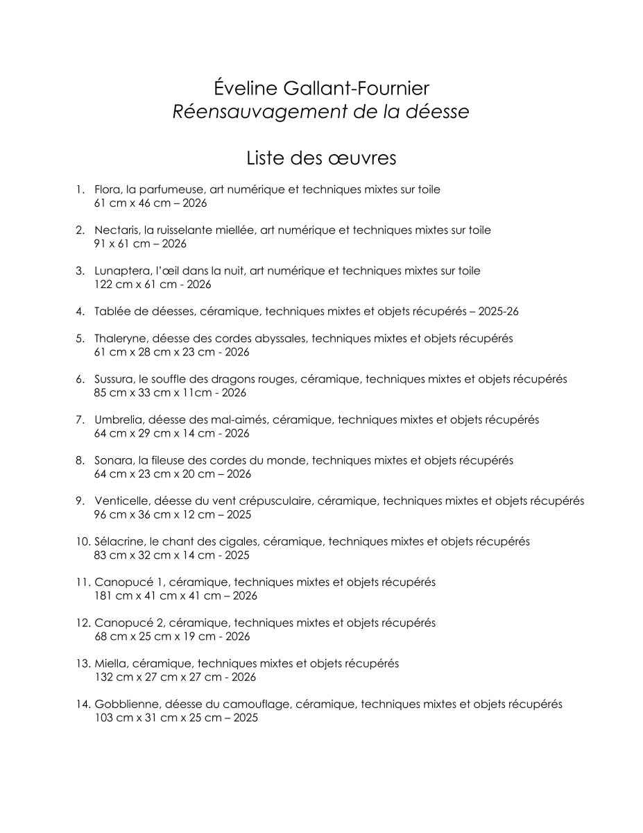 Exposition : Réensauvagement de la déesse