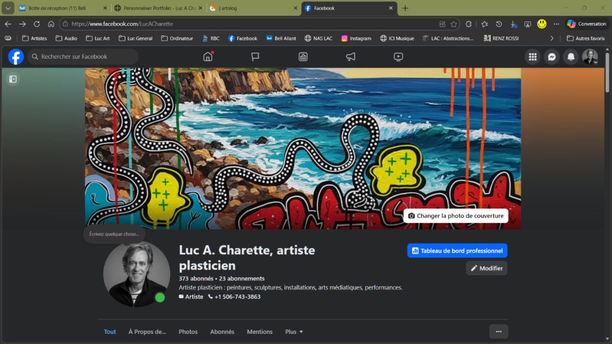 Tableau de bord professionnel sur fb