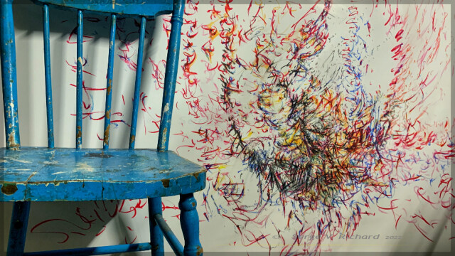 Vielle chaise bleu  |  Old blue chair