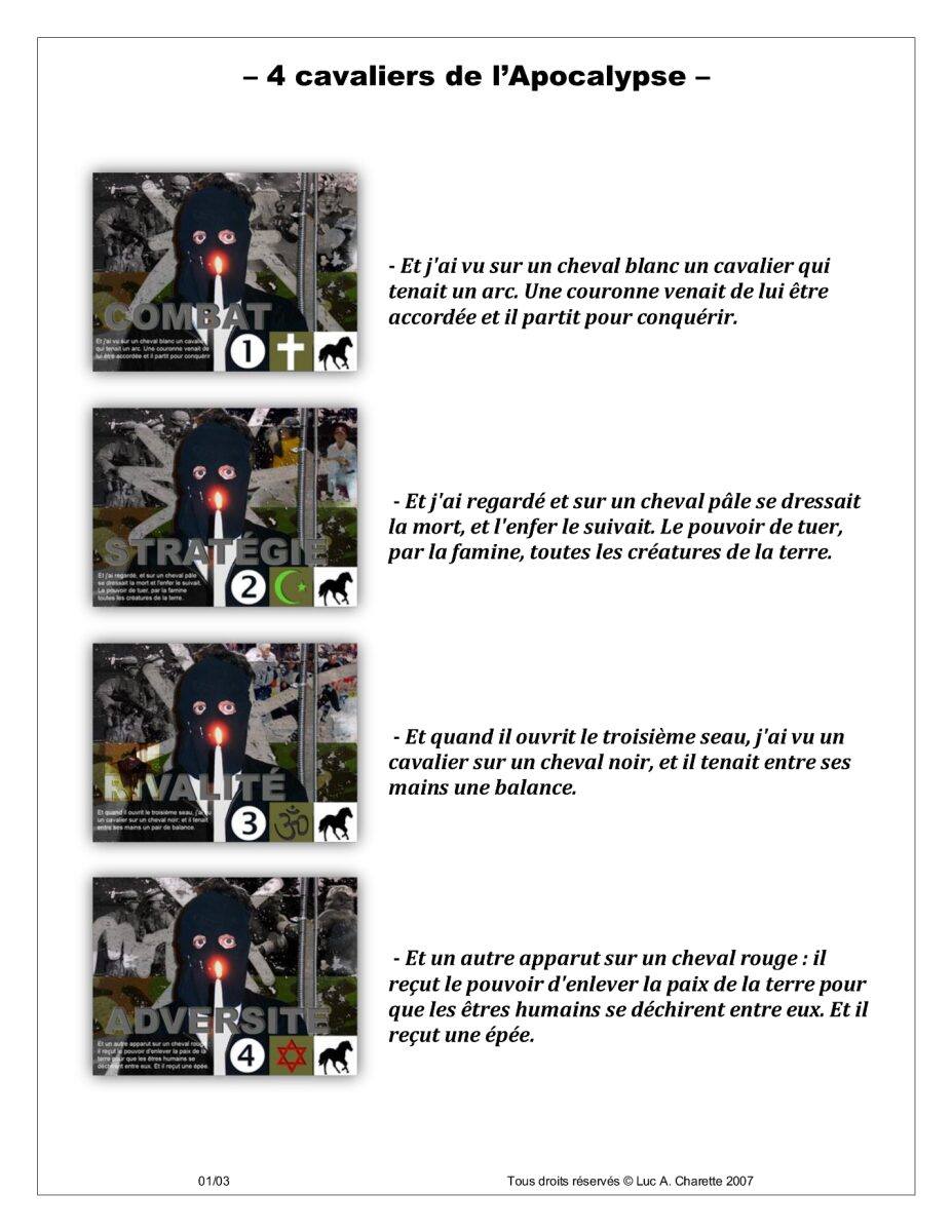 4 Cavaliers de l'Apocalypse : textes