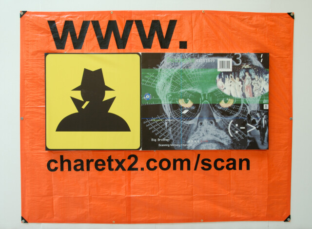 Détail - Médium : Impression aux jets d’encre sur toile, vinyle.